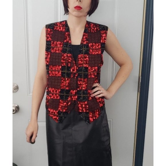 Vintage 80s NWT Sequin‎ and Beaded Vest - Picture 1 of 4